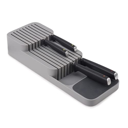 Joseph Joseph DrawerStore Knife Organizer, holds up to 9 knives, Kitchen Organization & Drawer Storage – Compact, Grey