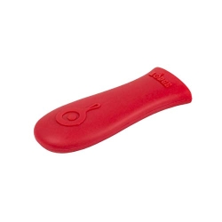 Lodge Silicone Hot Handle Holder - Dishwasher Safe Hot Handle Holder Designed for Lodge Cast Iron Skillets 9 Inches+ w/ Keyhole Handle - Reusable Heat Protection Up to 500° - Red