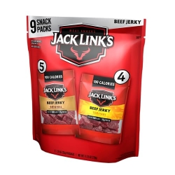 Jack Link's Beef Jerky Variety - Includes Original and Teriyaki Flavors, On the Go Snacks, 13g of Protein Per Serving, 9 Count of 1.25 Oz Bags (Pack of 1)