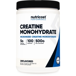 Nutricost Creatine Monohydrate Micronized Powder 500G, 5000mg Per Serv (5g) - Micronized Creatine Monohydrate, 100 Servings