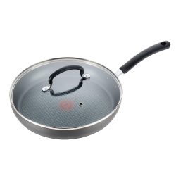 T-fal Ultimate Hard Anodized Nonstick Fry Pan With Lid 10 Inch, Oven Broiler Safe 400F, Lid Safe 350F, Cookware, Kitchen, Home, Versatile Frying Pan, Skillet, Pots and Pans, Dishwasher Safe, Black